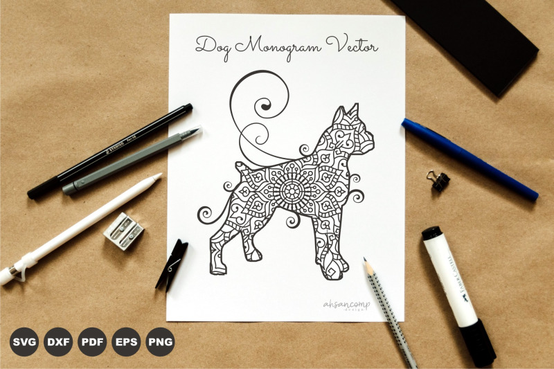 dog-7-vector-monogram-line-art-style