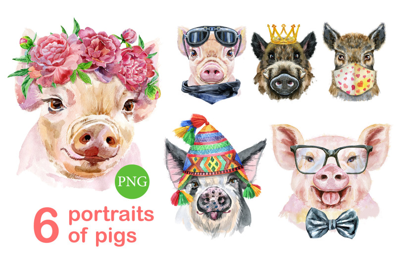 cute-watercolor-pigs-part-2