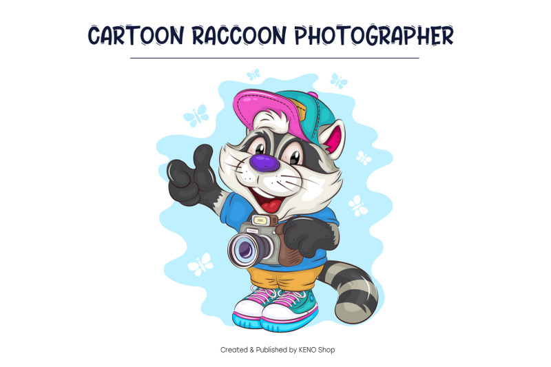 cartoon-raccoon-photographer-t-shirt-png-svg