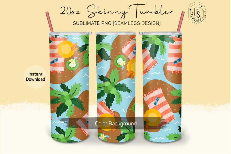 holiday-summer-beach-20oz-tumbler-sublimation-wrap