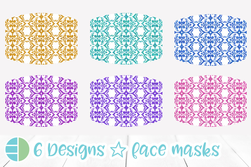 damask-mask-sublimation-designs