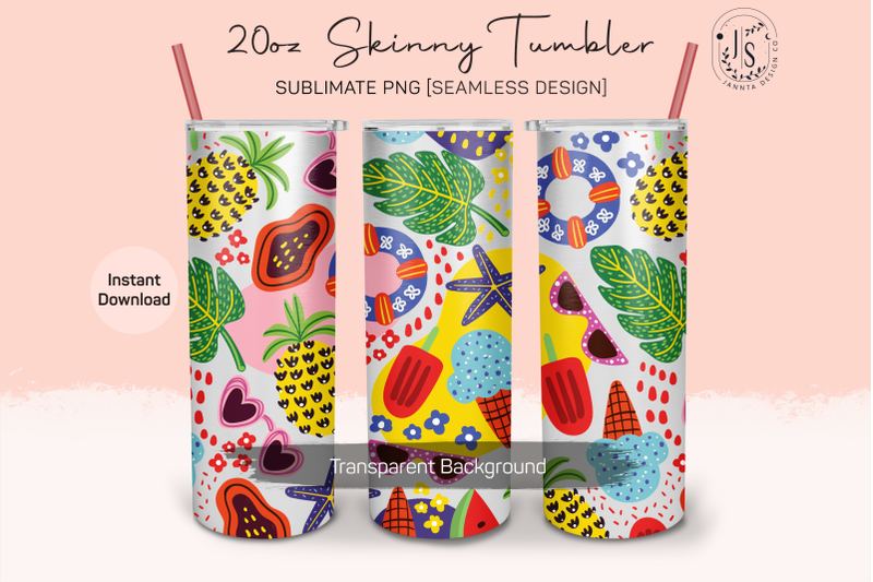 fashion-summer-beach-20oz-tumbler-sublimation-wrap