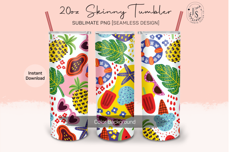 fashion-summer-beach-20oz-tumbler-sublimation-wrap