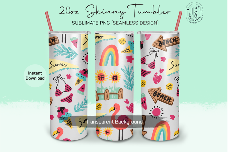 fashion-summer-beach-20oz-tumbler-sublimation-wrap