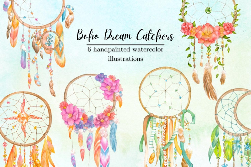 watercolor-dream-catchers-floral-dreamcatchers