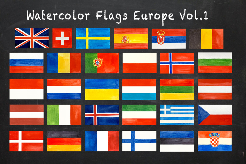 watercolor-european-flags-collection