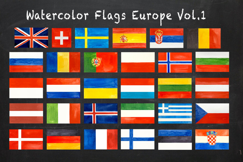 watercolor-european-flags-collection