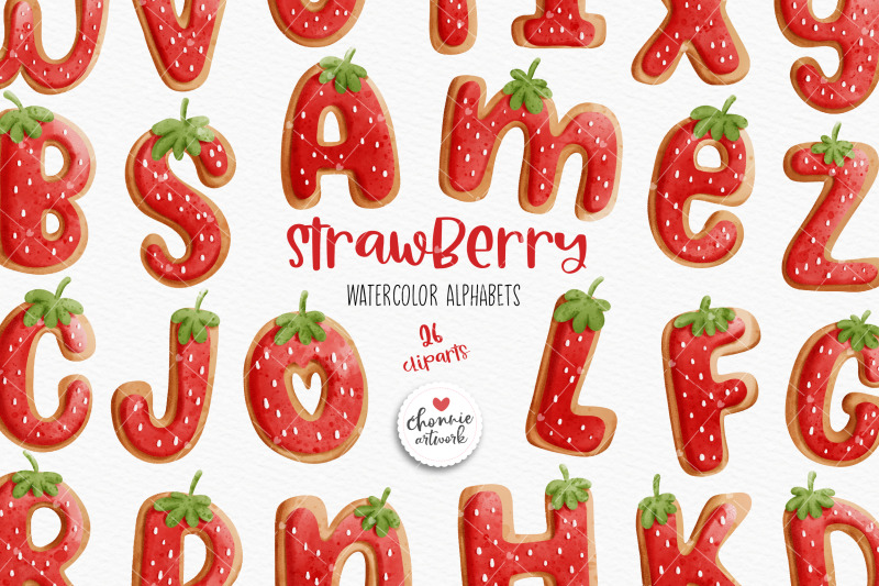 strawberry-cookies-alphabet-strawberry-alphabet