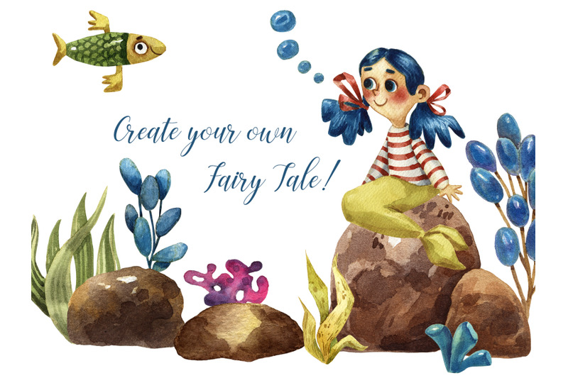 mermaids-watercolor-clipart