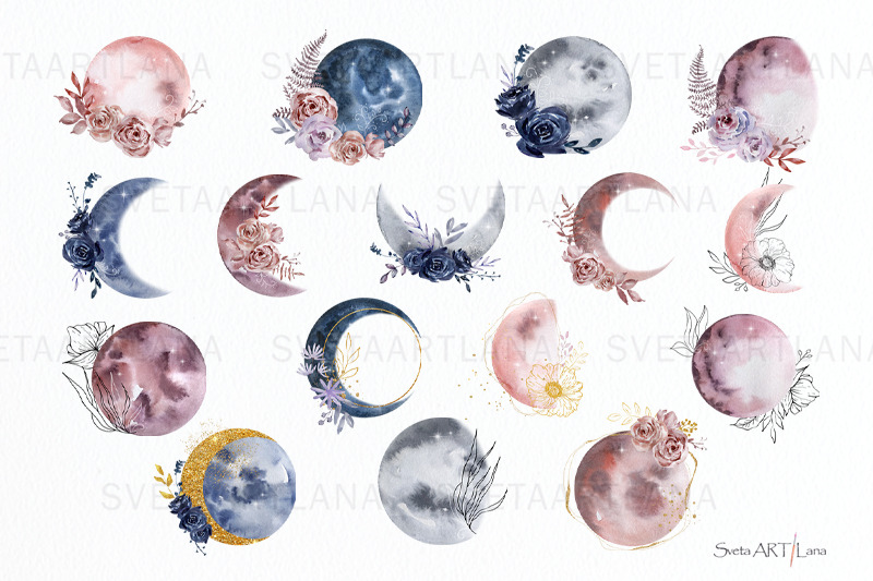 watercolor-flower-moon-clipart