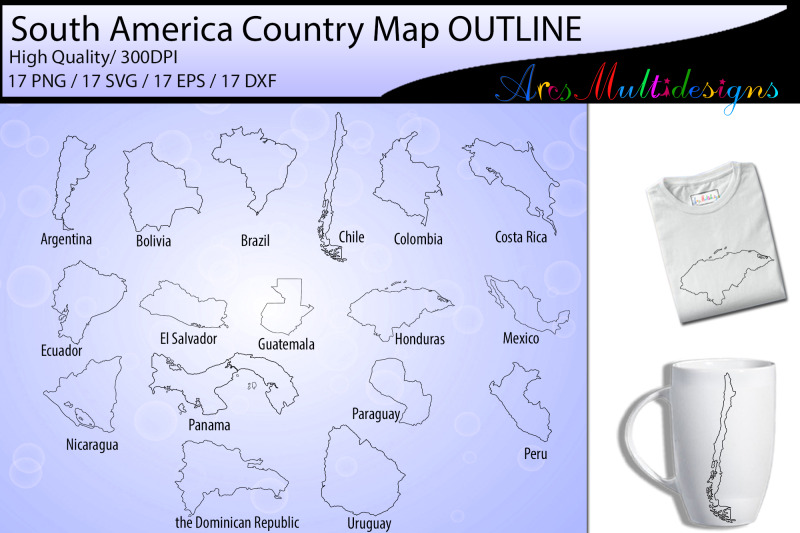 south-america-county-map-outline