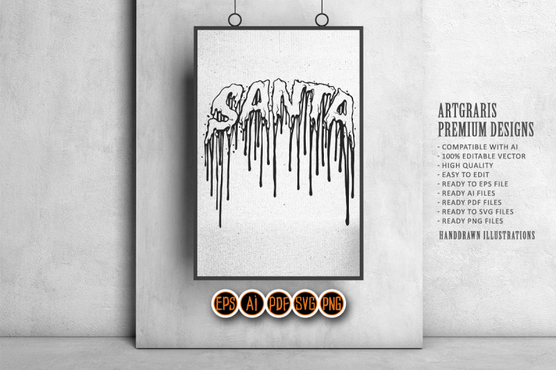 santa-text-lettering-melted-silhouette