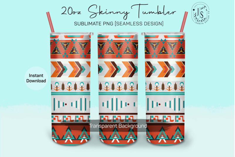 aztec-pattern-20oz-tumbler-sublimation-wrap