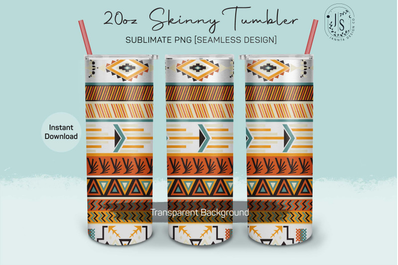 aztec-pattern-20oz-tumbler-sublimation-wrap