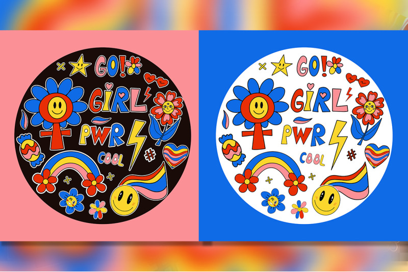 girl-power-stickers-women-039-s-day-set