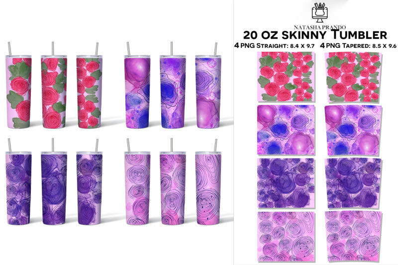 floral-ink-sublimation-tumbler-sublimation-design-bundle