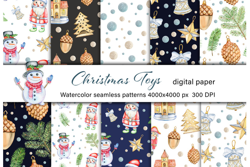 watercolor-christmas-toys-digital-paper-hand-painted-christmas-set