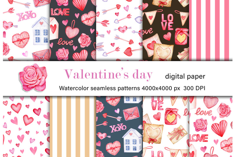 valentine-039-s-day-decorations-watercolor-digital-paper-love-pattern