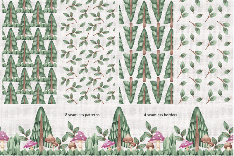 seamless-patterns-quot-summer-forest-quot