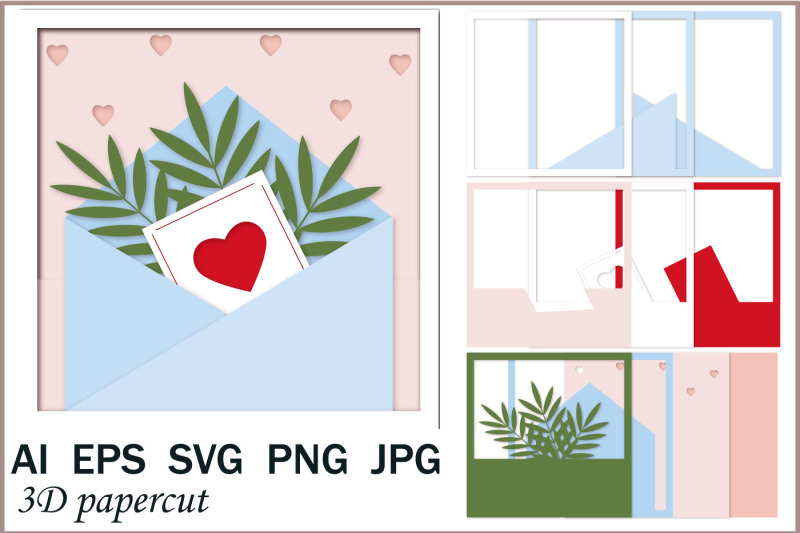 3d-postcard-letter-in-an-envelope-paper-clipping-svg