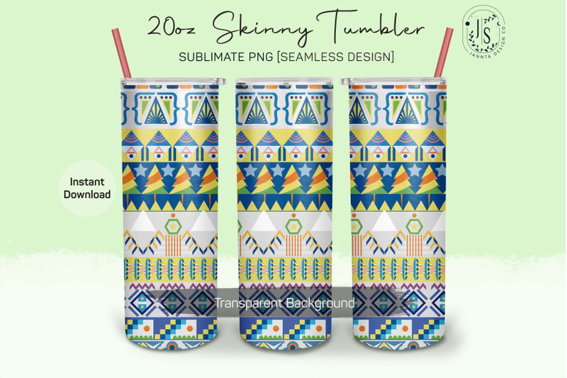 tribal-pattern-20oz-tumbler-sublimation-wrap