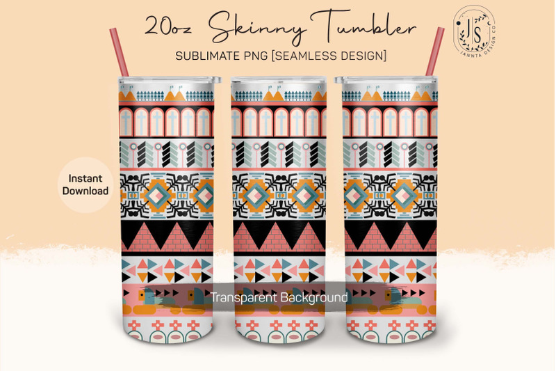 tribal-pattern-20oz-tumbler-sublimation-wrap