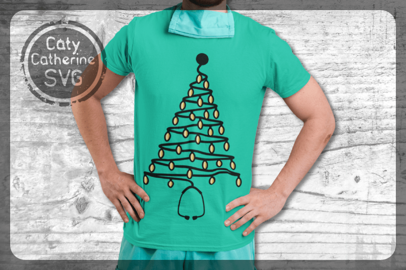 nurse-doctor-stethoscope-christmas-tree-with-lights-svg-cut-file