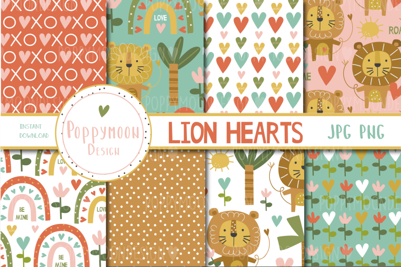 lion-hearts-paper-set