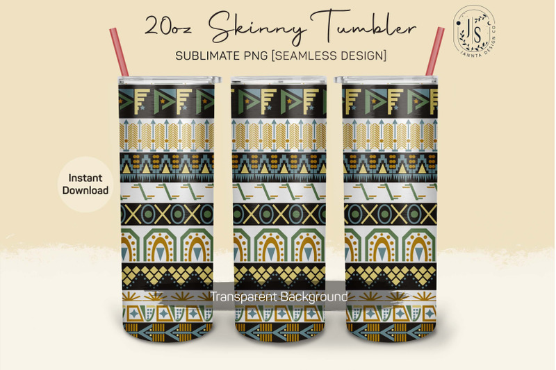 tribal-pattern-20oz-tumbler-sublimation-wrap