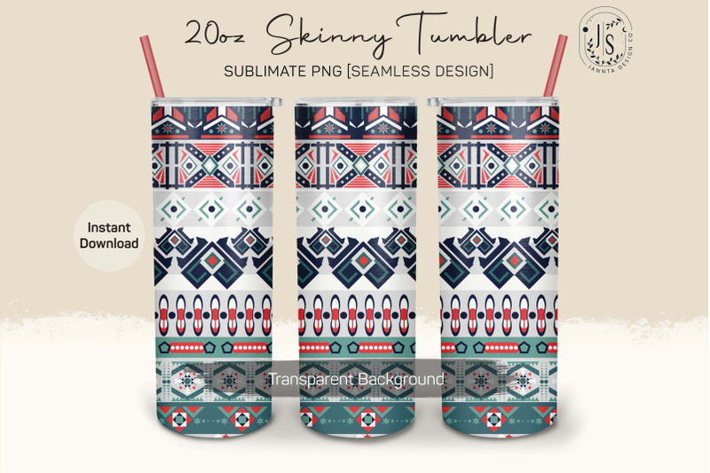 tribal-pattern-20oz-tumbler-sublimation-wrap