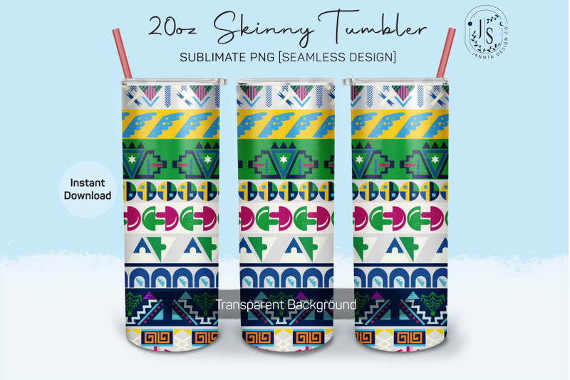 aztec-pattern-20oz-tumbler-sublimation-wrap