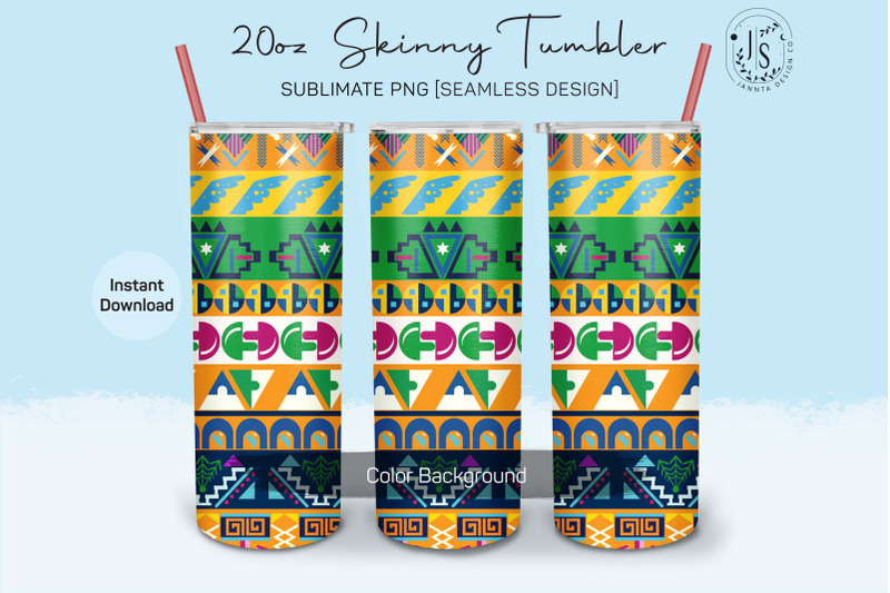 aztec-pattern-20oz-tumbler-sublimation-wrap