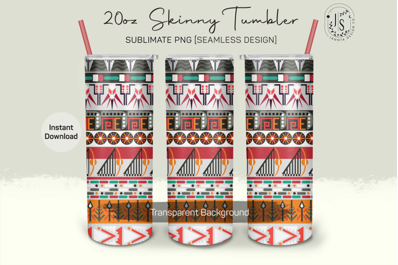 aztec-pattern-20oz-tumbler-sublimation-wrap