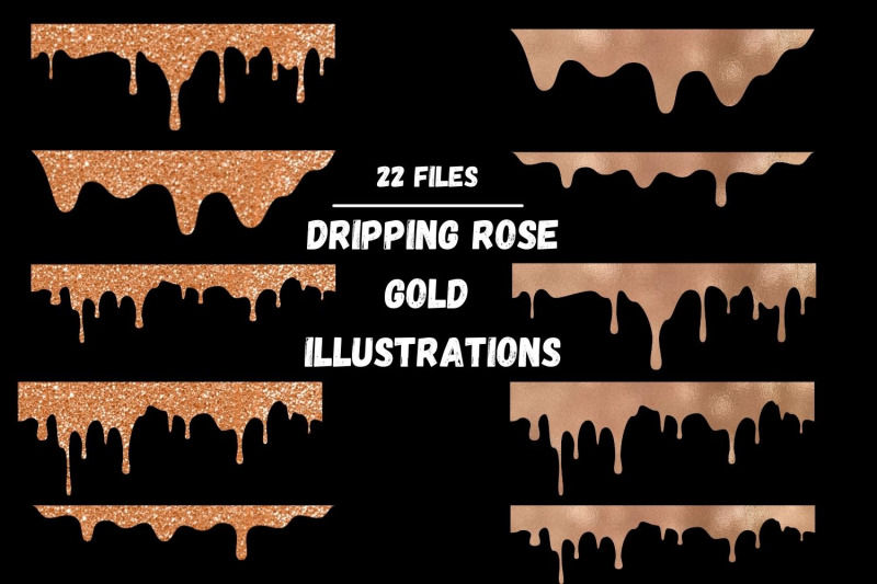 rose-gold-dripping-glitter-overlays-frosting-clipart