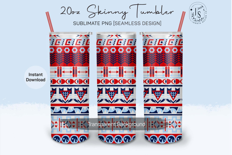 aztec-pattern-20oz-tumbler-sublimation-wrap