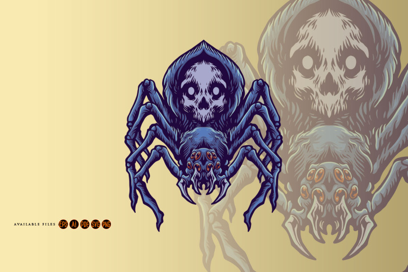 black-spider-skull-illustration