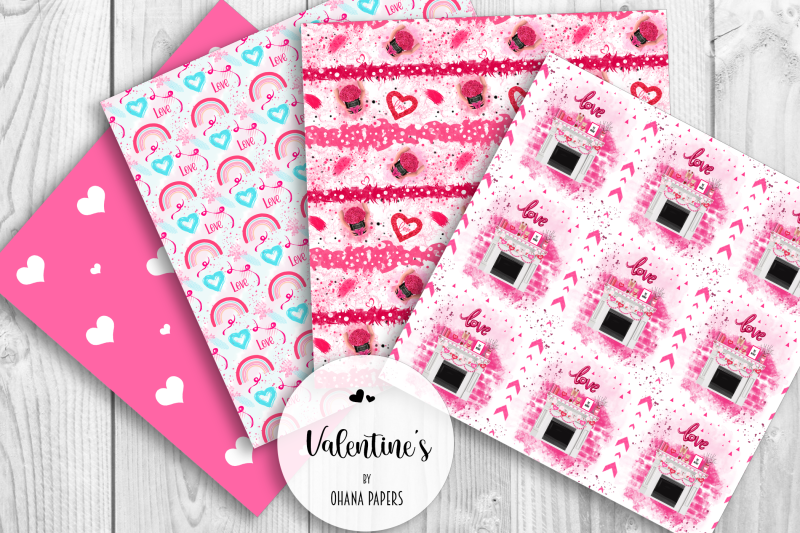 valentines-day-digital-paper-pack-fashion-illustration-girl-romantic