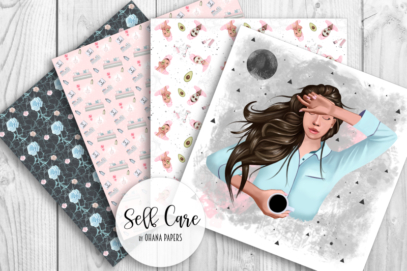 stay-home-digital-paper-pack-fashion-girl-seamless-pattern-beauty