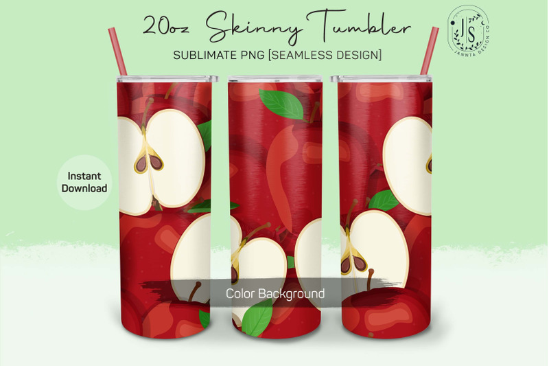 red-apple-fruit-20oz-tumbler-sublimation-wraps