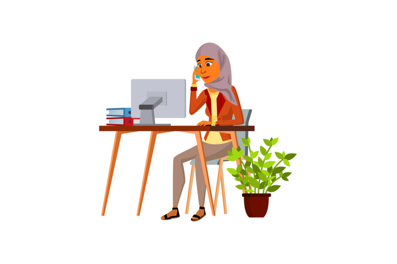 businesswoman-talking-with-client-on-phone-vector