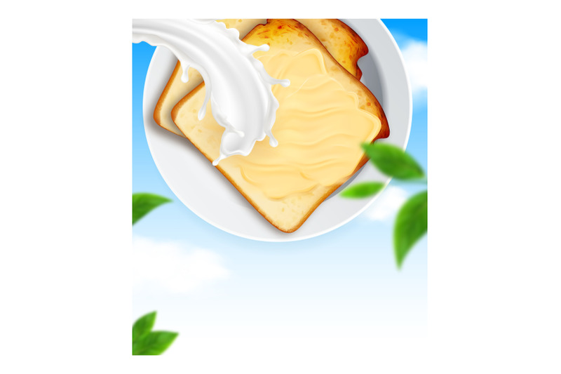 butter-unsalted-fat-product-promo-poster-vector