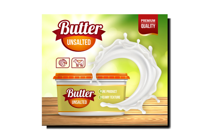 butter-unsalted-creative-promotion-poster-vector