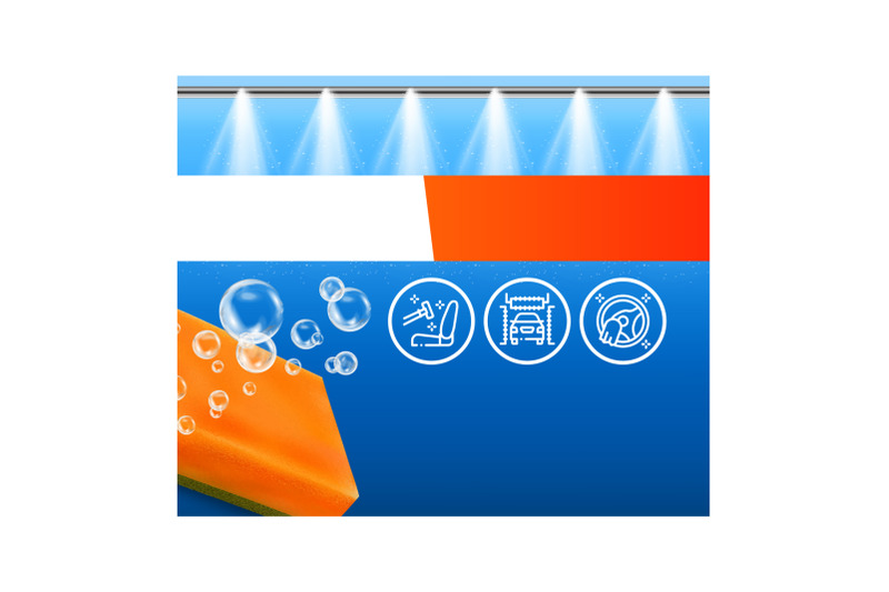 automatic-car-wash-creative-promo-banner-vector