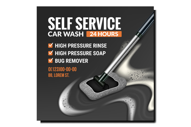 car-wash-self-service-promotional-banner-vector