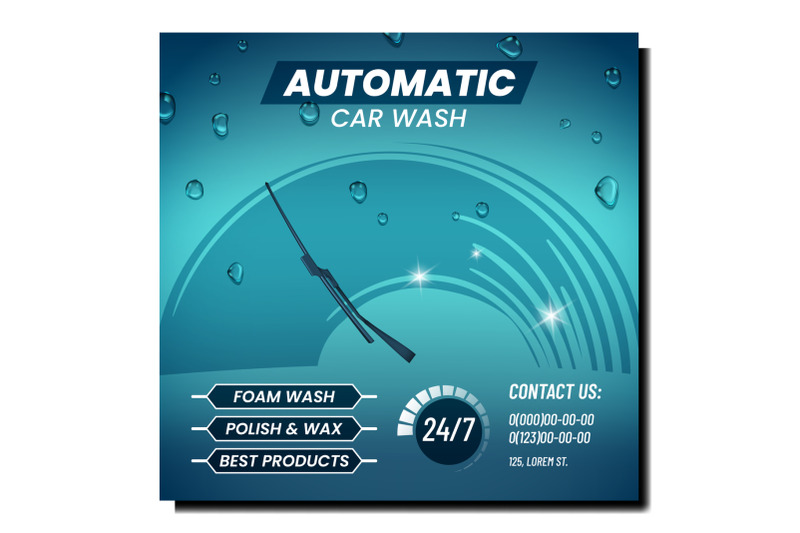 automatic-car-wash-creative-promo-banner-vector