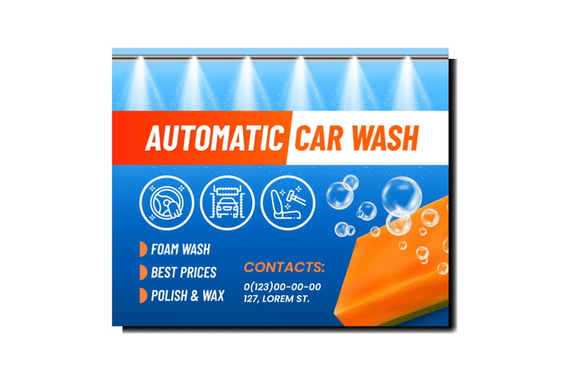 automatic-car-wash-creative-promo-banner-vector