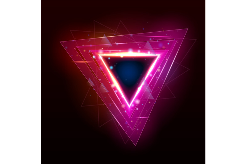 night-club-glowing-decoration-triangle-form-vector