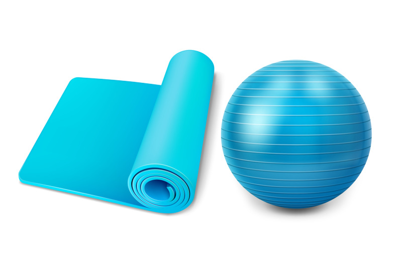 fitness-mat-and-pilates-ball-accessory-set-vector