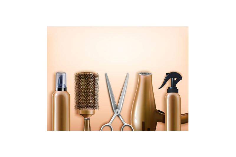 hairdressing-salon-tools-promotional-banner-vector