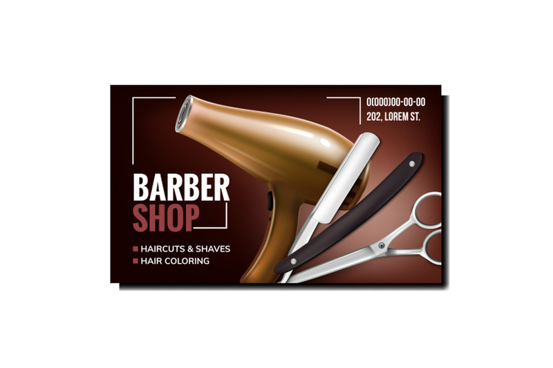 barber-shop-equipment-promotion-banner-vector